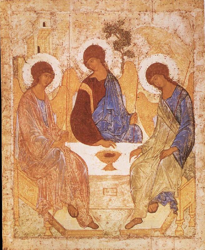 unknow artist Andrei Rublev, The gammaltestamentliga Trinity China oil painting art